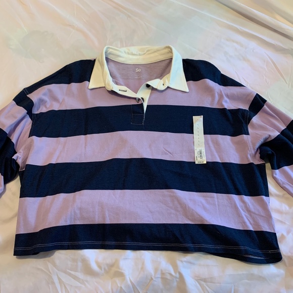 SO  Womens Cropped Long Sleeved Polo Top - Picture 7 of 8